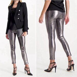 Veronica Beard Debbie Skinny High Rise Metallic Jeans – Size 27/4